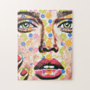 Recherche de visage femme puzzles Fleurs