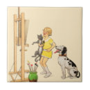 Suche nach vintage hunde fliesen Katze