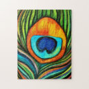 Recherche de paon bleu puzzles Jaune