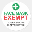 Recherche de traitement médical autocollants Exemption de masque
