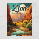 Recherche de zion national park cartes postales Voyage vintage rétro