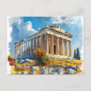 Recherche de aquarelle grèce cartes postales Athènes