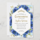 Recherche de bleu royal et or invitations Quinceañera