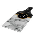 Recherche de marbre noir et blanc planches à découper Monogramme