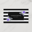 Recherche de rayures roses et blanches cartes visite Moderne