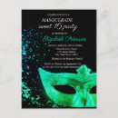 Recherche de masquerade 16ans anniversaire invitations Noir