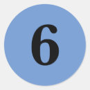 Recherche de numéro six autocollants Nombre