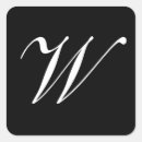 Recherche de monogramme w autocollants Classique