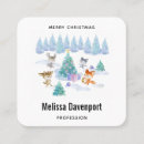 Recherche de animaux de forêt cartes visite Aquarelle