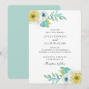 Recherche de jaune et bleu mariage invitations Aquarelle