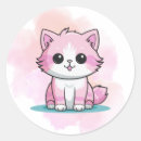Recherche de anniversaire de chaton autocollants Dessin animé