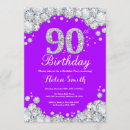 Recherche de argent pourpre invitations Fête d'anniversaire
