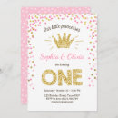 Recherche de princess 1ans anniversaire invitations Couronne
