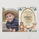 Recherche de boys photo anniversaire invitations Animaux de la forêt
