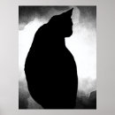 Suche nach der schwarzen katze poster Silhouette