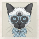 Recherche de chat siamois dessous de verres Animal