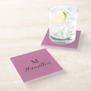 Recherche de rose fuchsia de dessous de verres Monogramme
