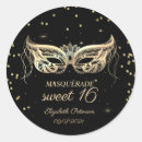 Recherche de masque noir autocollants Sweet sixteen