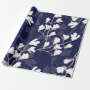 Recherche de fleurs japonaises papier cadeau Bleu
