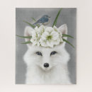 Recherche de renard blanc puzzles Hiver