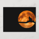 Suche nach vollmond der katze postkarten Schwarz