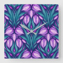 Suche nach lila muster wanduhren Blumenreich