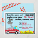 Recherche de fireman anniversaire invitations Camion à incendie