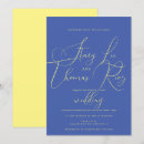 Recherche de jaune et bleu mariage invitations Simple