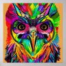 Recherche de plume de hibou posters Coloré
