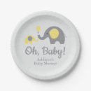 Recherche de jaune et gris assiettes en papier Éléphant