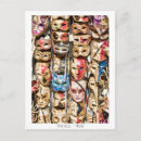 Recherche de masques vénitiens cartes postales Bleu