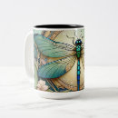 Recherche de libellule vintage tasses Bleu