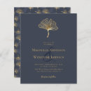 Recherche de feuille ginkgo invitations Bleu