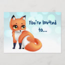 Recherche de renard mignon invitations Rouge