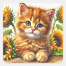Recherche de chat orange autocollants Floral
