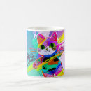 Recherche de chat stylisé tasses Illustration
