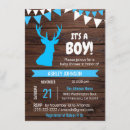 Recherche de buck baby shower invitations Bleu