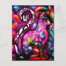 Recherche de chat abstrait cartes postales Noir