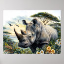 Recherche de savanne posters Rhinocéros