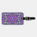 Recherche de fleur mandala bagages étiquettes Bleu