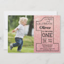 Recherche de rose gold 1ans anniversaire invitations Feuille d'or