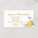 Recherche de fleurs colibri cartes visite Aquarelle