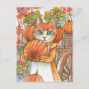 Recherche de fille chat cartes postales Citrouille