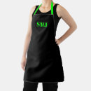 Recherche de noir et vert tabliers Monogramme