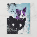 Recherche de tête de chat cartes postales Illustration