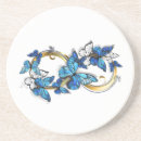 Recherche de papillon bleu morpho dessous de verres Papillons