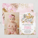 Recherche de boho chic 1ans anniversaire invitations Girl