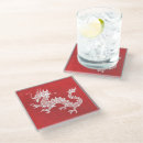 Recherche de dragon chinois dessous de verres Rouge