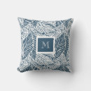 Recherche de motif feuille coussins Bleu