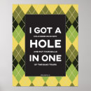 Recherche de trou de golf posters Drôle